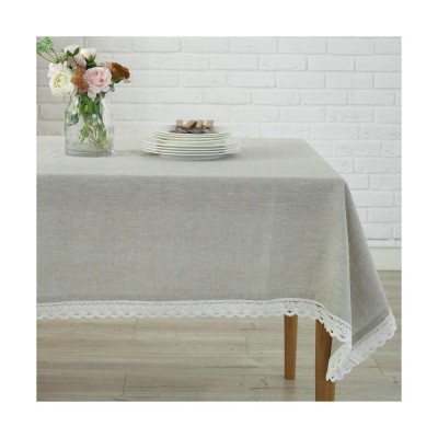 Round Table Cloth Wedding 100% Pure Linen Table Cloth Customer Size Multi Color Lace Table Clothes